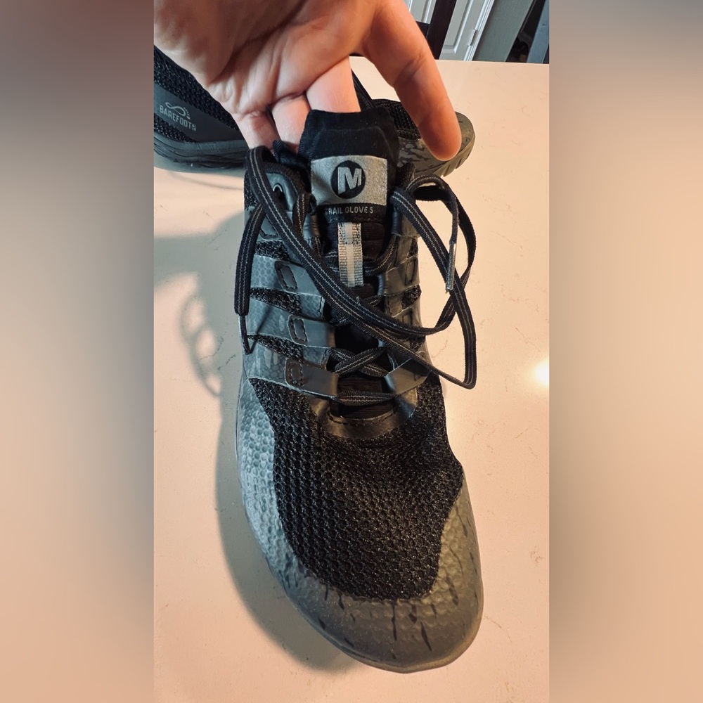 Merrell J50293 Men's Trail Glove 5 Sneaker Black Running Shoes size 10 - Picture 10 of 10